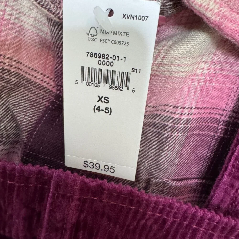 GAP KIDS flannel & cord overall jumper size 4-5 years